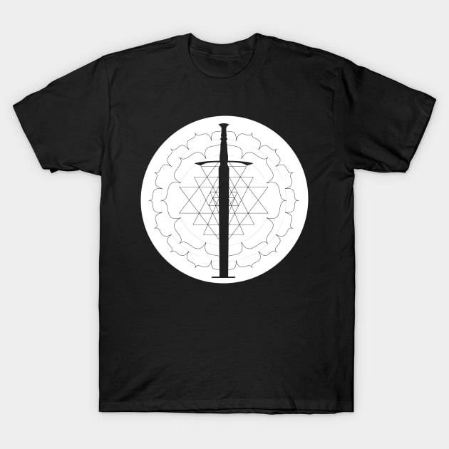 One of Swords Mandala Tarot Card T-Shirt by ballhard